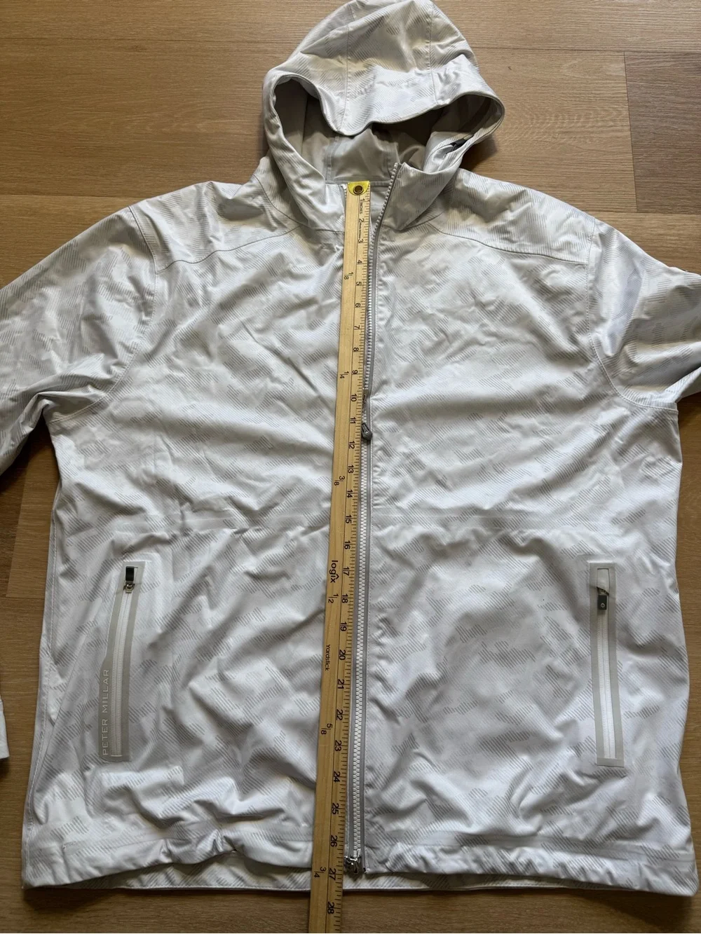Peter Millar White Hooded Windbreaker Jacket - Picture 6 of 11